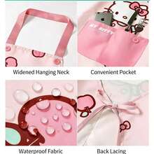 SANRIO Tạp dề chống thấm nước dễ thương, tạp dề nhà bếp hoạt hình có túi, tạp dề nấu ăn thời trang dùng tại nhà. - A - Xem 2