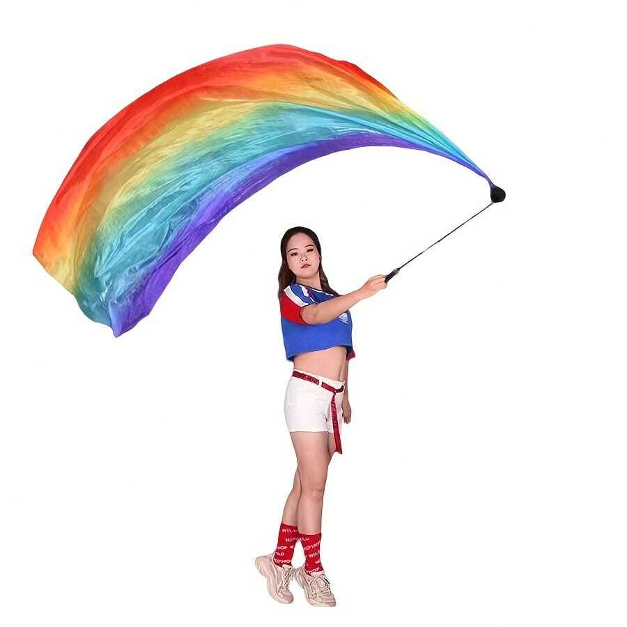 1Sets Multi-Color Dance Silk Veil Poi, Suitable For Party Tap Dance, Belly Dance Performance, Dance Props