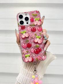 Cherry Accessories 彩色树脂透明花卉吊坠加厚防摔高端手机壳,兼容 17、17 Pro、17 Pro Max、 16/15/XR/ 16 Pro Max/7/8/P12 Pro Max/P13 Pro Max/P14 Pro Max/P13/P14/P11/P12/P14,可爱时尚加厚保护壳,适用于 XS/S/XS Max/7/8/GES2 - 彩色 - 查看 5