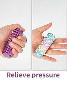 Adult Stress Relief Toy, Portable 3D Printed Breathable Keychain Pendant, 3D Printed Gradient Color Massage Roller, Used For Stress Relief, Tactile Sensory Tool, With Textured Protrusions And Ventilation Holes, Modular Design, Helps Muscle Relaxation And Stress Relief, Perfect Gift For Stress Relief And Sensory Relaxation, Also A Unique Gift For Friends - Multicolor - View 3