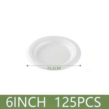 100 chiếc đĩa dùng một lần làm từ sợi mía, đĩa siêu phân hủy sinh học được làm từ 100% sợi mía tự nhiên, chống dầu mỡ và chống rách, thích hợp cho các bữa tiệc và sử dụng hàng ngày. - trắng - Xem 12