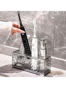 1个豪华牙刷架，浴室梳妆台牙刷架，牙膏和剃须刀收纳整理架 - 無色 - 查看 4