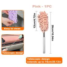 Microfiber Duster, Extendable & Washable Mini Duster, Detachable Handheld Microfiber Cleaning Duster, Extendable Dust Collector, Extendable & Bendable Car Interior Duster, Soft Dashboard & Vent Duster, Cleaning Brush, Suitable For Ceiling Fan, High Ceiling, Blinds, Furniture, Car, Office - Multicolor - View 21