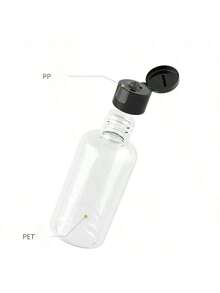 1/5pcs 75ml Refillable Transparent Plastic Bottles With Flip Cap, Portable Squeeze Travel Size Shampoo/Conditioner Containers - Clear - View 7