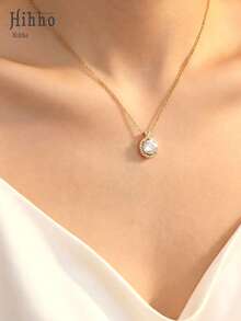 Hihho 1pc "Starlight Three Classic Styles" Luxury Zirconia Clavicle Chain | Versatile Wear, Exudes Elegance - Water Droplet Round Square - View 5