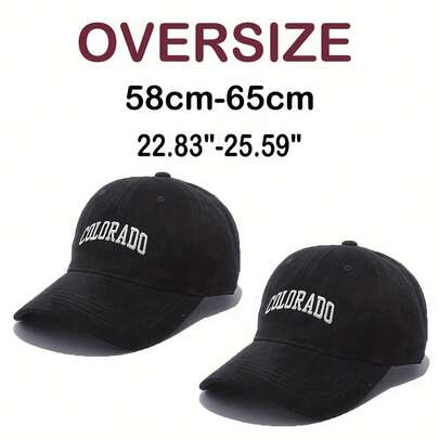 2 chiếc mũ lưỡi trai thêu logo Colorado cỡ XXL, kiểu dáng rộng rãi, màu đen mài, phù hợp cho cả nam và nữ.
