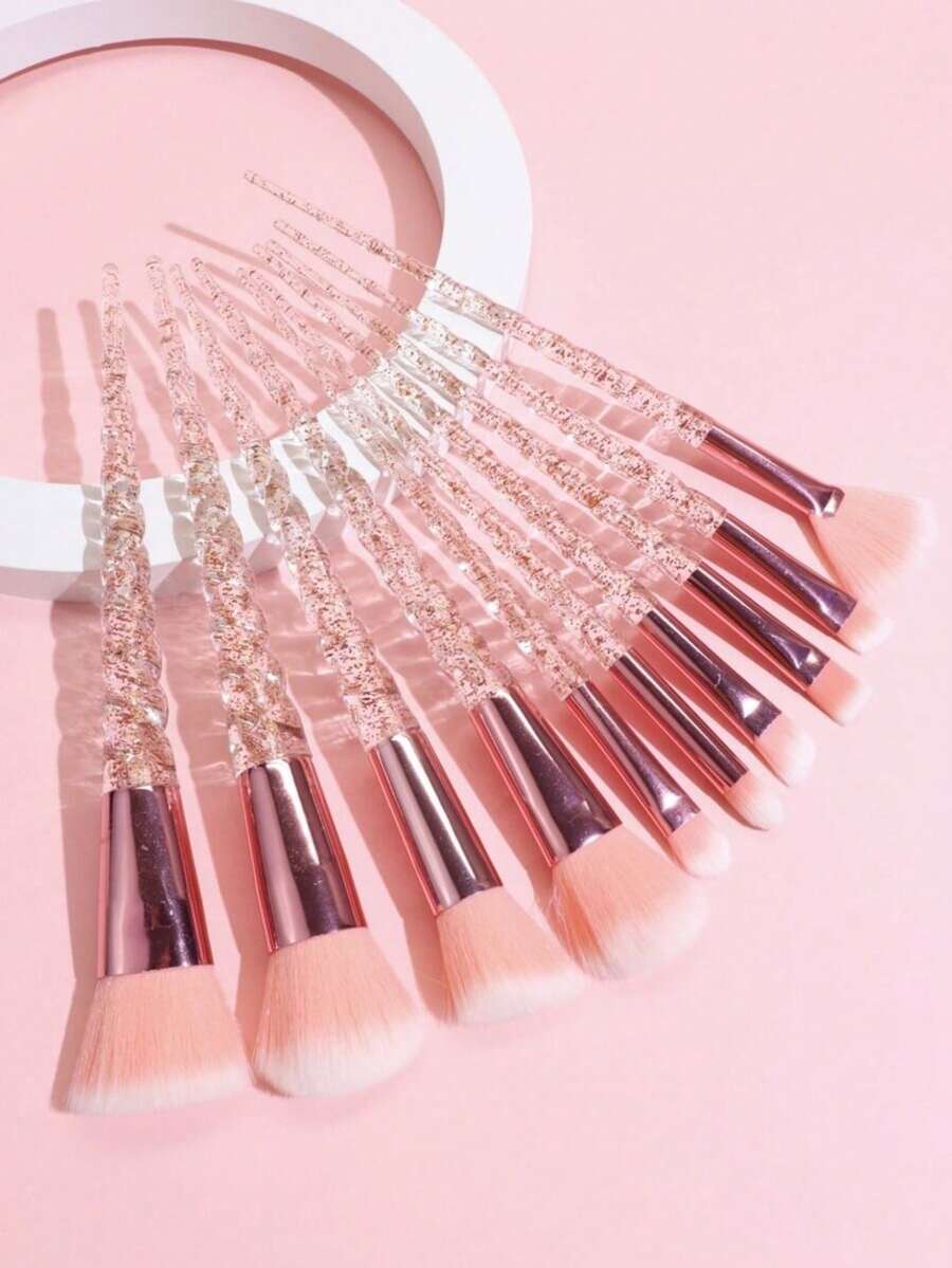Bộ 10 cọ trang điểm chuyên nghiệp, bao gồm cọ má hồng, cọ phấn phủ, cọ trang điểm mắt, v.v. Màu hồng và đỏ hồng. Bộ cọ trang điểm, bộ dụng cụ trang điểm, bộ trang điểm hoàn chỉnh, bộ cọ trang điểm, bộ trang điểm đầy đủ, bộ quà tặng trang điểm, bộ sản phẩm, quà tặng kèm, cọ trang điểm chuyên nghiệp, bộ trang điểm hoàn chỉnh. - Nhiều màu - Xem 1