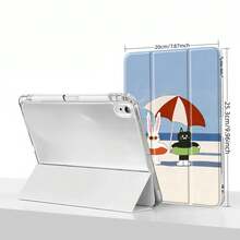 Stylish Tablet Case Featuring A Cute Bunny And Cat Beach Day Aesthetic Design, With A Pen Slot (Pen Not Included). This Protective Case Can Automatically Wake Up And Put Your Device To Sleep. .Holiday Accessories. - Nhiều màu - Xem 7