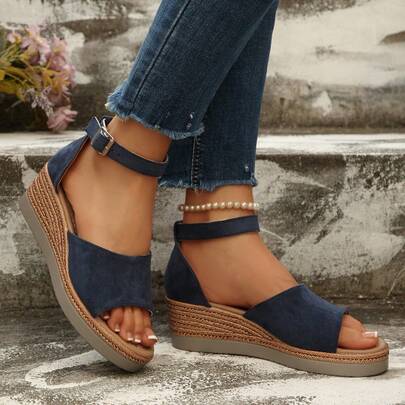 Women's Platform Sandals, Open Toe Ankle Strap High Heel Sandals, Elegant Summer Thick Bottom Comfortable Casual Shoes, Suitable For Summer Outdoor, Beach, Travel