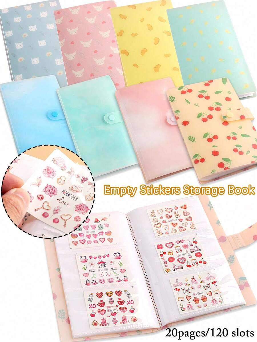Förvaringsalbum med 120 fack för nagelstickers, tomt fotoalbum med nagelstickers, displayställ med vattendekaler, lösbladsmapp, mall, kartong, manikyrverktygssats - Multifärgad - Visa 1
