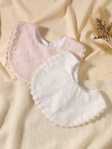 2pcs Baby Bibs, Decorative Bibs For Newborn Girls, Baby Shower Gift - Multicolor - View 9