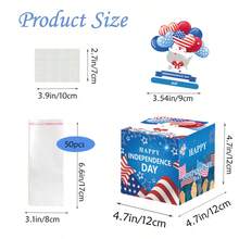 Celebration Supplies For Independence Day Party, Patriotic Celebration Supplies For The National Day Celebration On April 4th. A Surprise Gift Box For Giving Cash Gifts, For Parents, Relatives And Friends. It Contains 50 Transparent Bags (White) Party Gift Box. - View 2