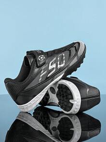 Kids' Football Shoes - Shock-Absorbing & Breathable, Comfortable & Durable, Always Ready For Match - Hook And Loop Closure, PU Upper, Nylon Lining, EVA Insole, Printed Pattern Design - Black - View 9