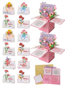Thiệp chúc mừng Ngày của Mẹ 3D dạng pop-up, lời chúc mừng Ngày của Mẹ với họa tiết hoa nổi bật, thích hợp dành tặng mẹ, vợ, bà hoặc bất kỳ người phụ nữ nào đóng vai trò như một người mẹ. - Nhiều màu - Xem 2