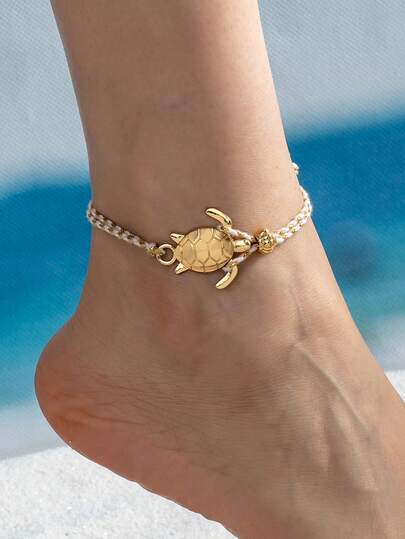 1 Pc Sea Anklet For Women - Bohemian Foot Jewelry For Vacation And Daily Wear
