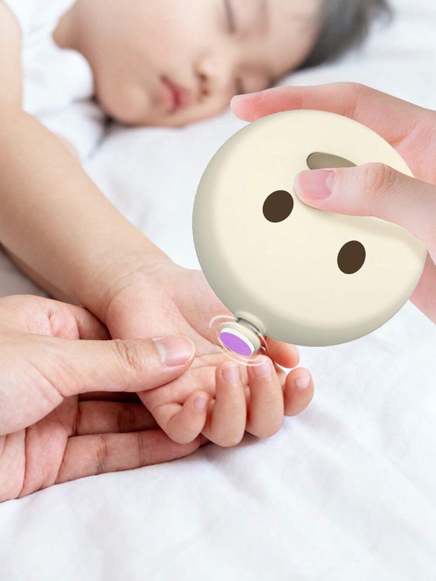 1pc Gentle Electric Nail Grinder, Children's Automatic Nail Care Machine, 5 Replaceable Grinding Heads, Convenient Nail Care For Hands And Feet, Integrated Storage (AAA Batteries Required, Not Included) - Multicolor - View 1
