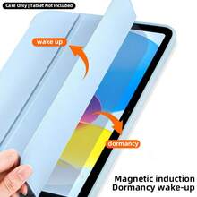 2026新款11寸保护套，三折平板电脑保护套带支架，轻巧智能睡眠/唤醒翻盖保护套，兼容iPad Air 11 (M4)、第9代/10.2英寸/第10代、Matepad 11.5S/11.5、荣耀平板X8b、Idea Tab 11 2025、Tab M11。 - 白冰色 - 查看 7