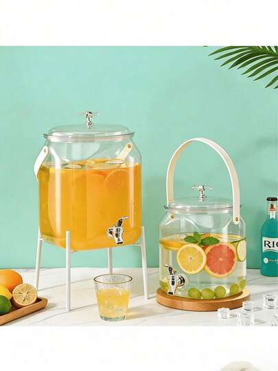 3pcs Cold Water Dispenser Bottles With Faucet, Beverage/Lemon Water/Fruit Tea/Juice Bottles