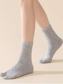 3 Pairs Velvet Mid-Calf Split Toe Socks, Two-Toe Socks, Women's Split Toe Long Socks, Thin, Suitable For Summer, Flip-Flops - Multicolor - View 5