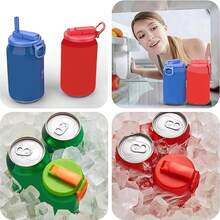 4pcs Soda Can Lids With Straws, Soft Drink Can Covers - Multicolor - View 4