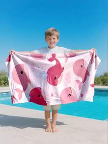1 buc prosop de plajă pentru copii cu desene animate, balenă roz, pătură de plajă extra mare din microfibră super moale, prosop de baie super absorbant, potrivit pentru călătorii, piscină, scufundări, surfing, yoga, camping, disponibil în mai multe dimensiuni, accesoriu de plajă - Multicolor - Vizualizare 8