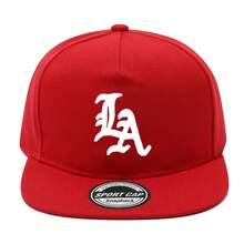 Unisex LA Print One-Style Flat-Brimmed Baseball Cap - LA Hat For &, Outdoor Activities, Vacation & Shopping, LA Letter, -Care For Retailers/Homers - 粉色 - 查看 7