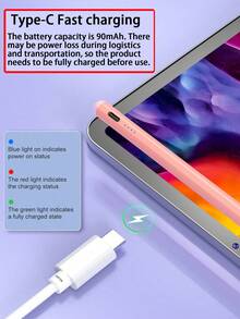 这款触控笔兼容iPad，是一款触控笔和平板电脑配件，兼容2022年发布的iPad第十/十一代（A16芯片）和2025年发布的iPad Air 4/5/6（10.9英寸）。无需蓝牙连接即可实现高灵敏度触控。笔尖可根据角度绘制不同粗细的线条或阴影效果。 - 粉色 - 查看 3