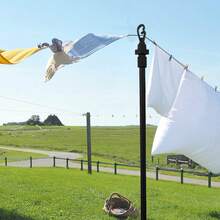 Crystals 2.4M Heavy Duty Washing Line Prop Adjustable Telescopic Clothes Line Support Pole Metal Laundry Line Holder Outdoor Drying Tool - View 8