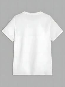 Women's Casual White Milano Italy Print T-Shirt, Short Sleeve Round Neck Cotton Tee With Slight Stretch For Everyday Fashion Summer Top - 白色 - 查看 2