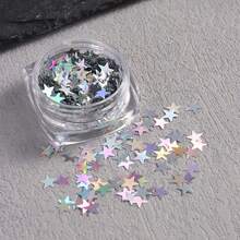 Decoración de uñas con estrellas brillantes, Purpurina con forma de estrella de cinco puntas, Pegatinas de gel ultradelgadas y sencillas, Decoraciones de arte de uñas populares en línea, Pegatinas de uñas ultradelgadas con láser - Multicolor - Ver 15