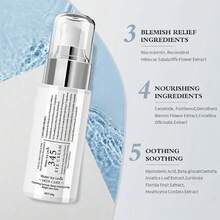 舒缓修护眼霜345，深层滋养，蕴含烟酰胺、积雪草、芙蓉花提取物和白藜芦醇，缓解眼部疲劳，提亮肤色，尤其适用于改善黑眼圈、眼袋和细纹，净重30克 - Nicotinamide - 查看 4