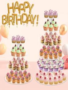 Multi-Tier Acrylic Cake Display Stand, Dessert Food Display Rack For Wedding, Birthday Party - Clear - View 6