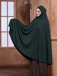 1pc Women's Pullover Prayer Robe, Elastic & Convenient For Daily Wear Instant Hijab, Non-Slip Muslim Headscarf, Khimar Hijab,Beach,Holiday - Multicolor - View 8
