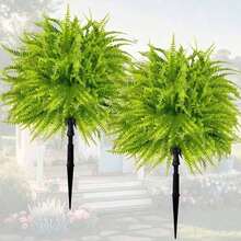 1pc/2pcs/4pcs 44cm Fern Ground Stake, Lifelike Artificial Fern Plants, Suitable Grave Decoration, Valentine's Day Decor, Decor, Indoor/Outdoor Garden Wedding Spring/Summer Decoration - Green - View 2