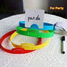 4pcs/8pcs " Who" Adjustable Headbands, With Card Slot Design, Suitable For Family Gatherings, Role-Playing Games And Celebration Events, Plastic Material, Christmas, Halloween, New Year Party Gifts - View 3