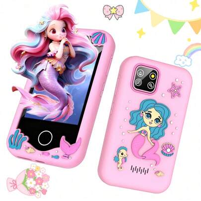3-10 Years Old Kids Smart Phone - 2.8 Inch HD Touch Screen & Dual Camera - Educational Games & Music Player - 8GB Internal Storage - Cute Gift For Boys And Girls Birthday Holiday