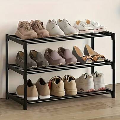 1pc Multi-Tier Shoe Rack, Stackable Shoe Storage Solution, Space-Saving, Sturdy And Durable, Suitable For Hallway, Closet, Living Room, Bedroom, Garage And Multipurpose Spaces