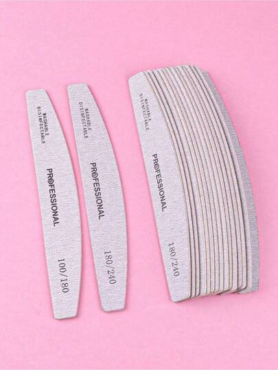 Bộ 100/50/25/10/1 cái dũa móng tay bằng gỗ mỏng màu xám - Độ nhám 100/180, bộ chăm sóc và làm móng, dũa móng hai mặt, dũa móng có thể rửa sạch, khối mài móng tái sử dụng, phù hợp cho móng tự nhiên và móng acrylic, sử dụng tại nhà và salon.