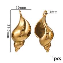 1 Mặt dây chuyền hình vỏ sò bằng thép không gỉ 304, mạ vàng 18K, hình vỏ ốc xà cừ/vỏ sò biển, thích hợp để tự làm vòng cổ, vòng tay và trang sức, không gây dị ứng và chống gỉ. - ốc xà cừ - Xem 16