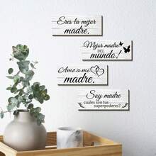 Bộ 4 món đồ trang trí tường bằng gỗ kiểu Tây Ban Nha – Đồ trang trí Ngày của Mẹ với họa tiết bướm, quà tặng Ngày của Mẹ, quà sinh nhật cho mẹ, thích hợp trang trí tường bếp, phòng màu hồng, sân vườn, nhà cửa, phòng tắm và phòng ngủ. - Băng dính nhiều màu - Xem 7