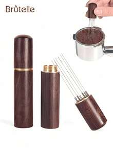 1 buah Dispenser Bubuk Kopi Brutelle Stainless Steel, Portabel untuk Pojok Kopi di Rumah, Kantor, dan Perjalanan - coklat tua - View 4