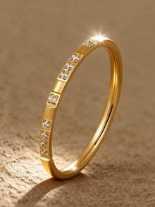 Bộ nhẫn Znice 2026 mới, mạ vàng 18K, thép không gỉ, thiết kế tối giản, đính đá lấp lánh toàn bộ hình hoa, có thể đeo chồng lên nhau, thích hợp cho tiệc tùng, làm quà tặng, đeo hàng ngày, nhiều dịp khác nhau, làm trang sức, chống thấm nước và chống phai màu, thích hợp đeo khi đi biển. - Vàng 4 - Xem 9