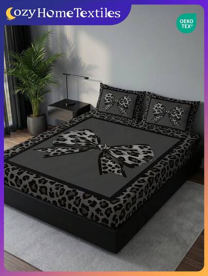 2/3pcs Printed Bedding Set (1pc Bed Sheet Set + 1/2pcs Pillowcase Without Pillow Insert), Skin-Friendly Comfortable Mattress Protector, Printed Pattern Mattress Cover, Soft & Breathable, Multi-Size Fits Twin/Full/Queen/King Bed, Machine Washable, Home Decor, Bedroom Decor, Oeko-Tex Certified