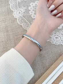 1pc Women's Square Gold Watch, Minimalist & Fashionable, Suitable For Daily Wear, Best Gift Choice For Holidays - Silver - View 6