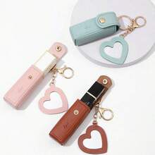 Túi đựng son môi và mỹ phẩm, móc khóa nhỏ gọn tối giản chất lượng cao, móc khóa son môi bằng da tiện dụng, ví đựng tiền xu làm quà tặng. - A - Xem 4