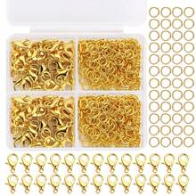 QIAO 300 chiếc/hộp Khóa càng cua mạ vàng bạc, khoen nối mở dùng để làm trang sức thủ công, vòng tay, dây chuyền. - Nhiều màu - Xem 8