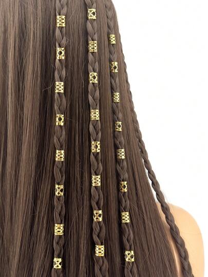 100 Stück goldene Haargummis, geeignet für Zöpfe, Pferdeschwänze, Kettenhairstyles, Haarschmuck für Frauen & Mädchen, verstellbare Metallhaargummis