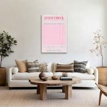 Pink Blank Guest Check Poster  Retro Art Print Vintage Style Wall Art Aesthetic Preppy Art Canvas Posters For College Dorm Apartment Decor 8x12inch Unframed - 樣式1 無框 - 查看 4