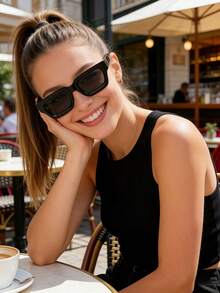 1 chiếc kính mắt mèo kiểu retro Châu Âu và Mỹ thời trang Y2K, kính thời trang PC nhẹ, đa năng, phù hợp cho mọi mùa. - Nhiều màu - Xem 6