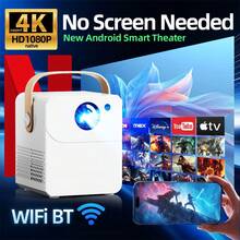 HUASHIJIE 4k Home Ultra HD 5G Projector Multi Functional Immersive Home Cinema, Supports WiFi Connection To Android Apple Phone, Directly Projected White Wall Projector Home KTV Gaming Online Course Bedroom Dormitory, Supports HD Interface, USB Interface Connection, Built In Android System Massive Application Download, Built In Sound System, Outdoor Projection, Christmas And Valentine's Day Gifts - View 2